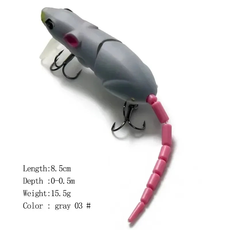 Mouse Lure Artificial Plastic Mouse Fishing Lure Swimbait Floating baits