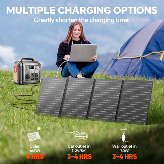 300W Portable Power Station,   Camping Solar Generator,