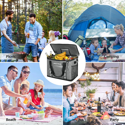 75 Cans  Cooler Bag Collapsible Cooler Ice Chest Large Leakproof Camping Cooler