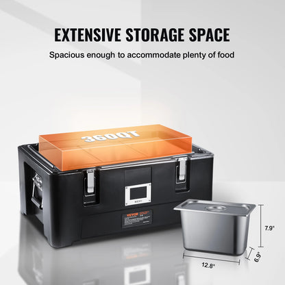 Hot Box with 3 Stainless Steel Pans Top Load Food Warmer