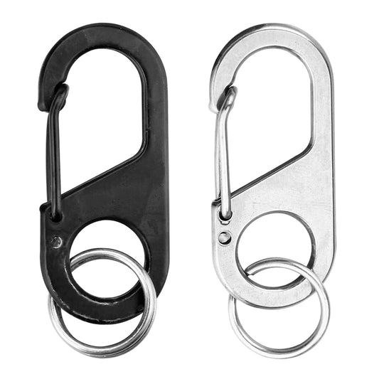 8-shaped Backpack Hook Buckle 440 Stainless Steel Mini Key Chain Carabiners Lightweight Wear-resistant for Travel Climbing