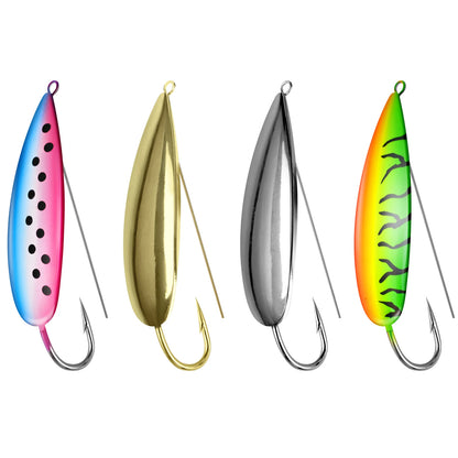 4pcs Weedless Spoon Lure Kit 8g 16g 19g Spinner Metal Spoons Fishing Lures Anti Grass Hooks Jig Wobblers Artificial Hard Bait