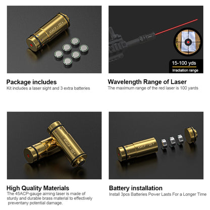 45ACP laser training cartridge Red Dot Laser Training Bullet Dry Fire Laser Trainer Cartridge Tactical Laser Bullet