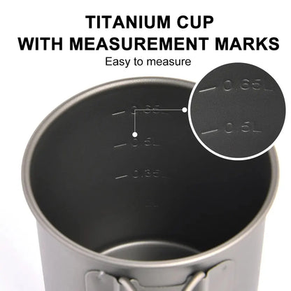 Camping Mug Titanium Cup  Tableware Picnic Utensils Outdoor