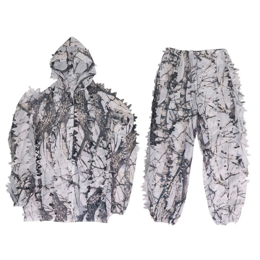 Sniper CS Bionic Camouflage Suit Men 3D Maple Leaf  Suits White Snow Hunting Suits Invisible Camo Full Set