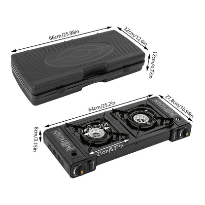 Portable Camping Stove, 2 Burners Butane Camping Stove