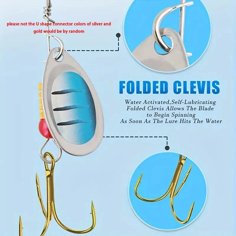 10pcs/Set Metal Spoon Spinner Fishing Lure Spoonbait Crankbaits Wobblers Bait For Bass Pike Crochet Freshwater Fishing