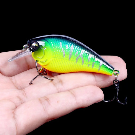 Hengjia 1pcs 7cm 9.5g Square Bill Crankbait Artificial Wobbler Shallow Diving Bait Fishing Lure for Bass