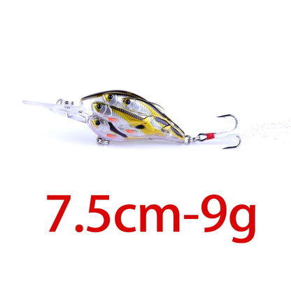 HENGJIA 1pc Diving Depth Crankbait Fishing Lures Swimbait Isca Artificial Bait floating Fishing Wobblers 7.5cm 9g pesca peche