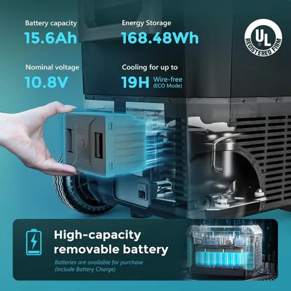 Authenticity guarantee.12 Volt Refrigerator with Ice Maker, 48QT(45L) Electric Cooler Usable Battery Dual Zone, Car Refrigerator