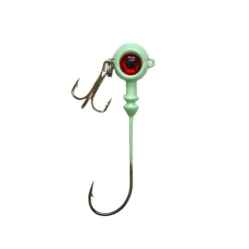 Fishing Barbed Hooks Artificial Hard Bait Luminous Head Jig Lure