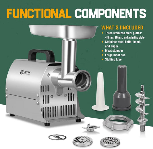 Meat Grinder, Sausage Stuffer, Stainless Steel Electric Meat grinder