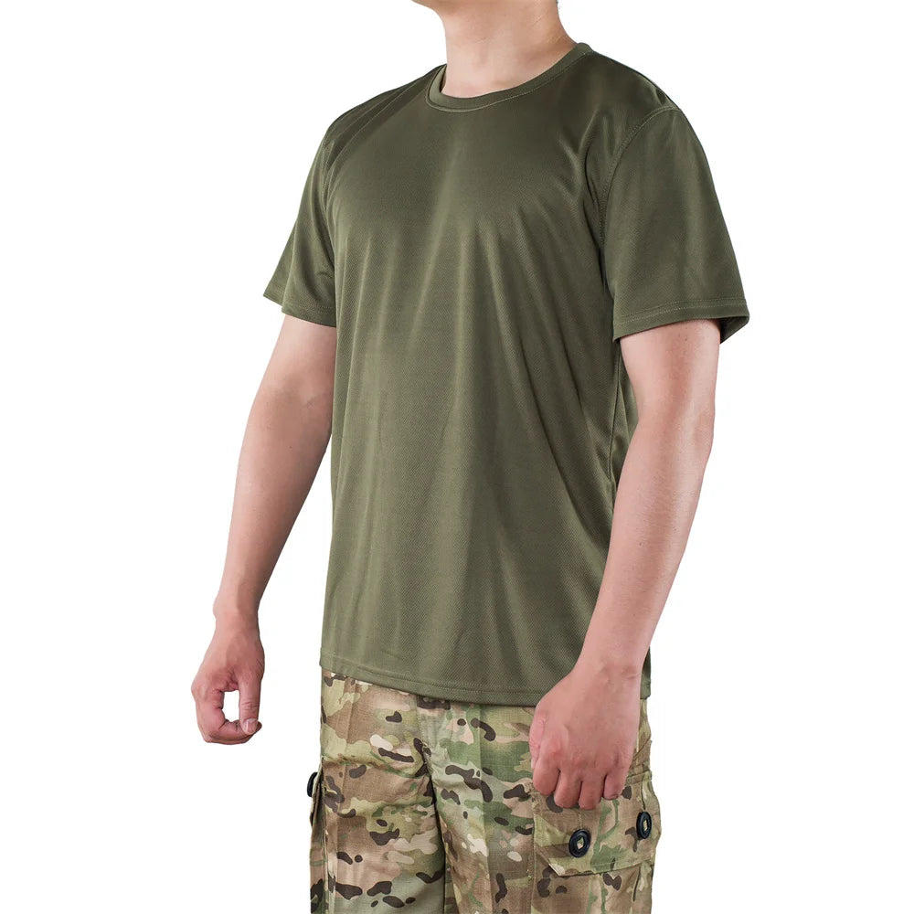 Men Summer Short Sleeve T-Shirt   Workout Hiking, hunting