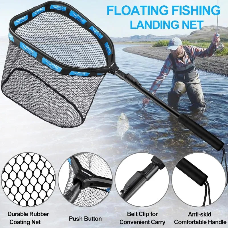 Floating Fishing Net  Rubber Coated Landing Net