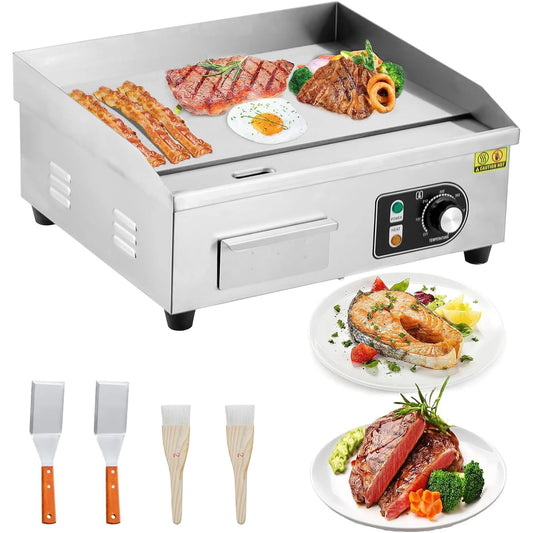 30 Inch Electric Griddle for Outdoor Cooking Non-Stick Grill Plate Adjustable Temperature Control 122°F-572°F