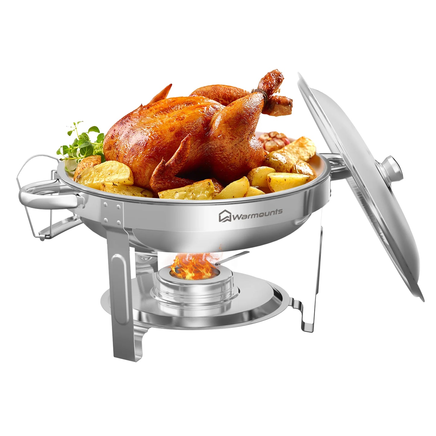 5QT    Packs Stainless Steel Chafer with Full Size Pans Catering Buffet Set Food Warmer Server For Camping