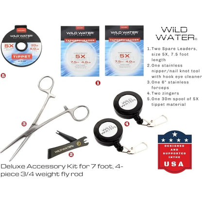 Fly Fishing Combo Starter Kit, 7-Foot Pole, 4-Piece Fly Rod Kit,