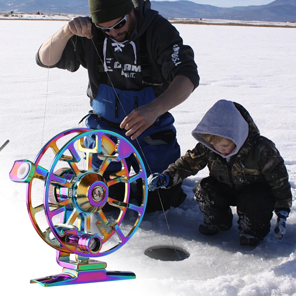 Ice Fishing Reel Right Hand Inline Ice Reel Lightweight Fishing Wheel 53mm Fly Wheel for Trout Pike Fishing Accessories