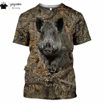 T shirts Animal Print Men's Clothing Fashion Street Pullover Short Sleeve Tees Summer Men's Clothing