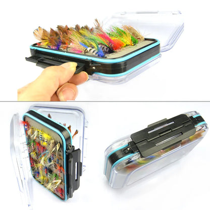 64pcs Fly Hooks Kit with Clear Fly Box - Dry Wet Flies for Fly Fishing Accessories