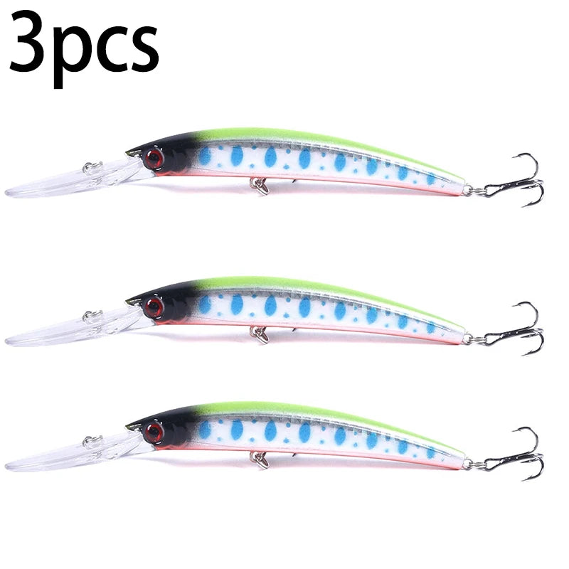 HENGJIA 1pcs 15cm 15g  Deep Diving Jerkbait Artificial Hard Bait Fishing Wobblers Minnow Lure for Bass Pike Carp Fishing  Tackle