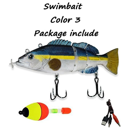 New Fishing Bait Electric Auto Swimming Luress 4-Segment Wobblers For Outdoor Sport Swimbait Fishing Lure USB Rechargeable