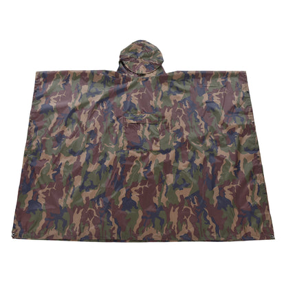 Hooded Rain Poncho with Pocket Lightweight Waterproof Rain Coat Sun Shelter for Men and Women Camping Hiking Traveling
