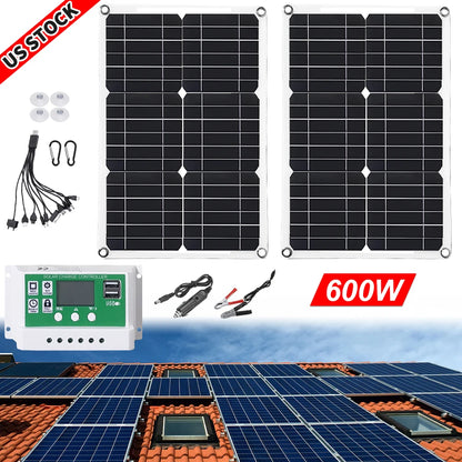 Portable Solar Power Charger for Bank Battery Camping Car Boat RV Solar Plate