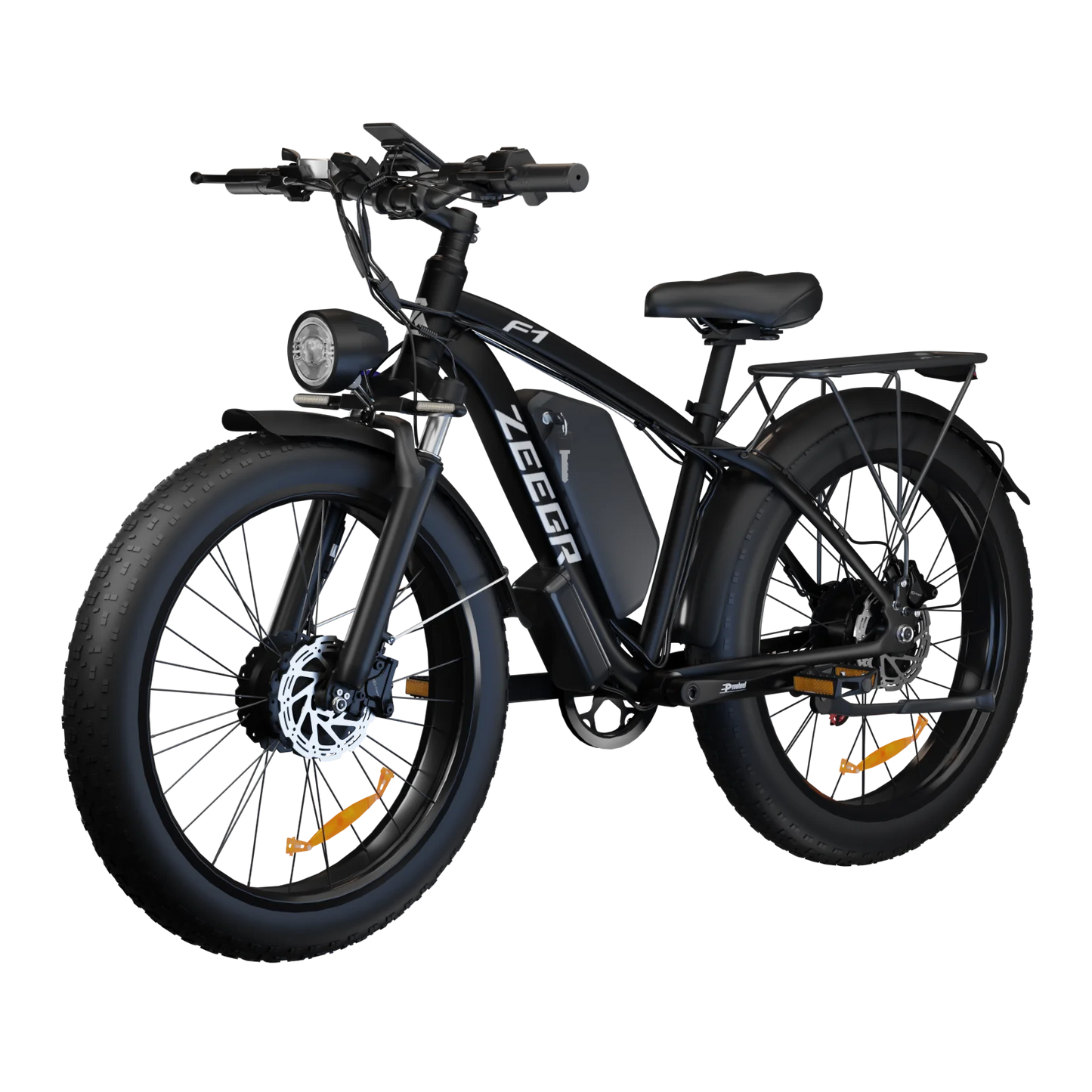 ZEEGR F1 48V 2000W Full Suspension E-Bike CE Certified 26 Inch Fat Tires Hidden Dual Battery Snow Beach Ebike