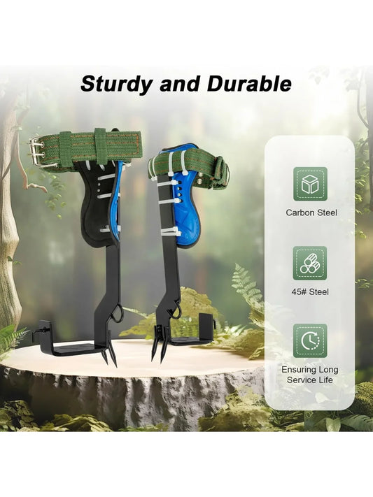 Tree Pole Climbing Spike Set Adjustable Stainless Steel Tree Pole Climbing Equipment for Outdoor Jungle Survival Fruit Picking