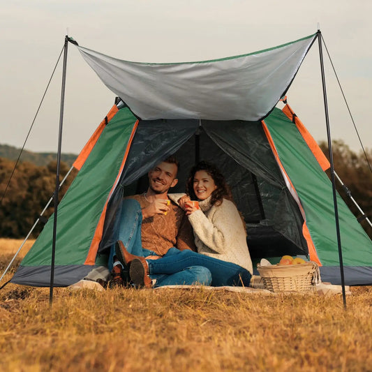 4-5 Person Camping Tent Outdoor Foldable Waterproof Tent with 2 Mosquito Nets Windows Carrying Bag for Hiking Climbing Adventure