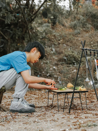 Camping Lightweight Table with Table Board & Bag Portable Cooking Net Table Campfire Grill Table for Outdoor Barbecue