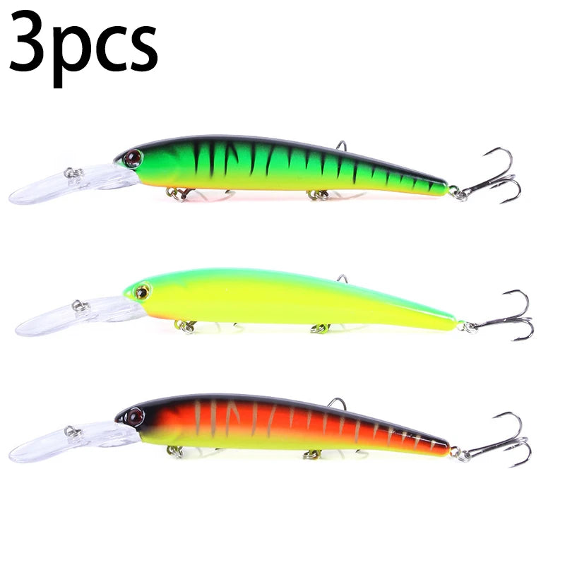 16.5cm 21g 6# Hook Deep Diving Large Minnow Wobbler Lure Artificial Hard Bait Crankbait Bass Pike Walleye Perch Fishing Gear