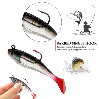 5pcs Realistic Fishing Lures 8cm Soft Artificial Swim Baits Sturdy Durable Material Fishing Bait for Freshwater Saltwater