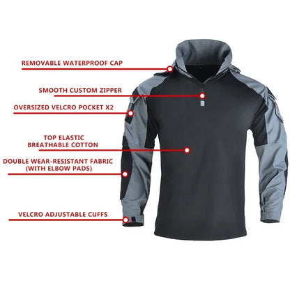 Hunting Shirts Mens Clothing Wear-resisting Tops Multi Pockets