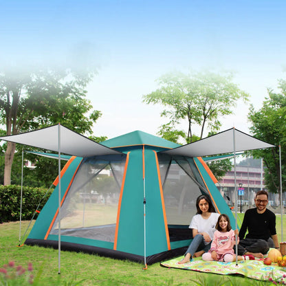 4-5 Person Camping Tent Outdoor Foldable Waterproof Tent with 2 Mosquito Nets Windows Carrying Bag for Hiking Climbing Adventure