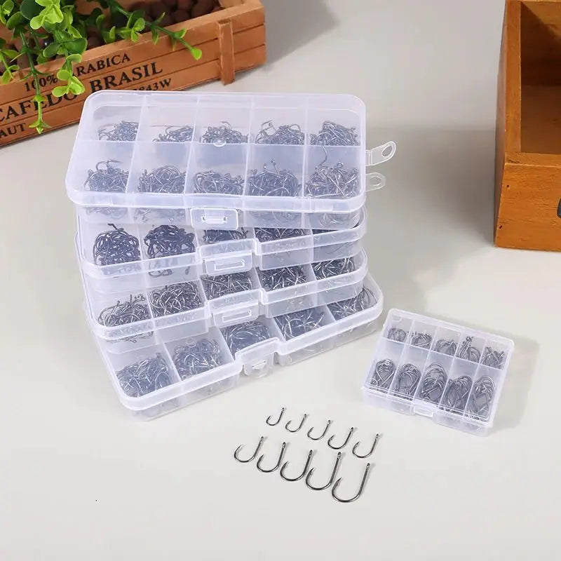 100-2000 Pieces Set Boxed Fish Hooks Tube Inverted Hooks
