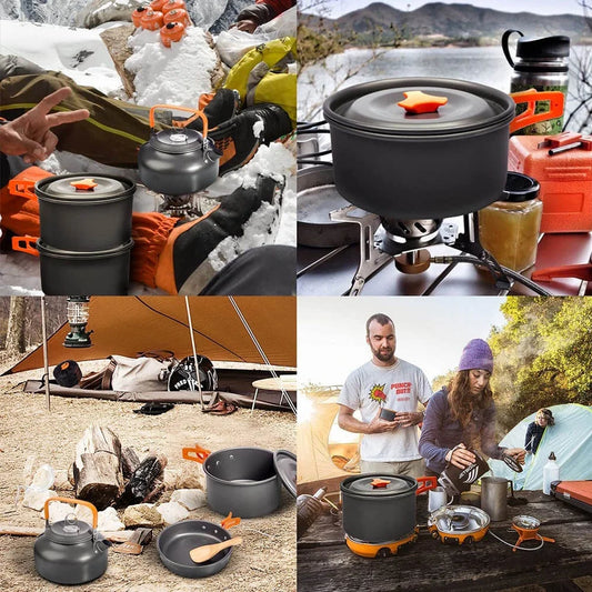 Camping Cooking Set Outdoor Aluminum Lightweight Equipment