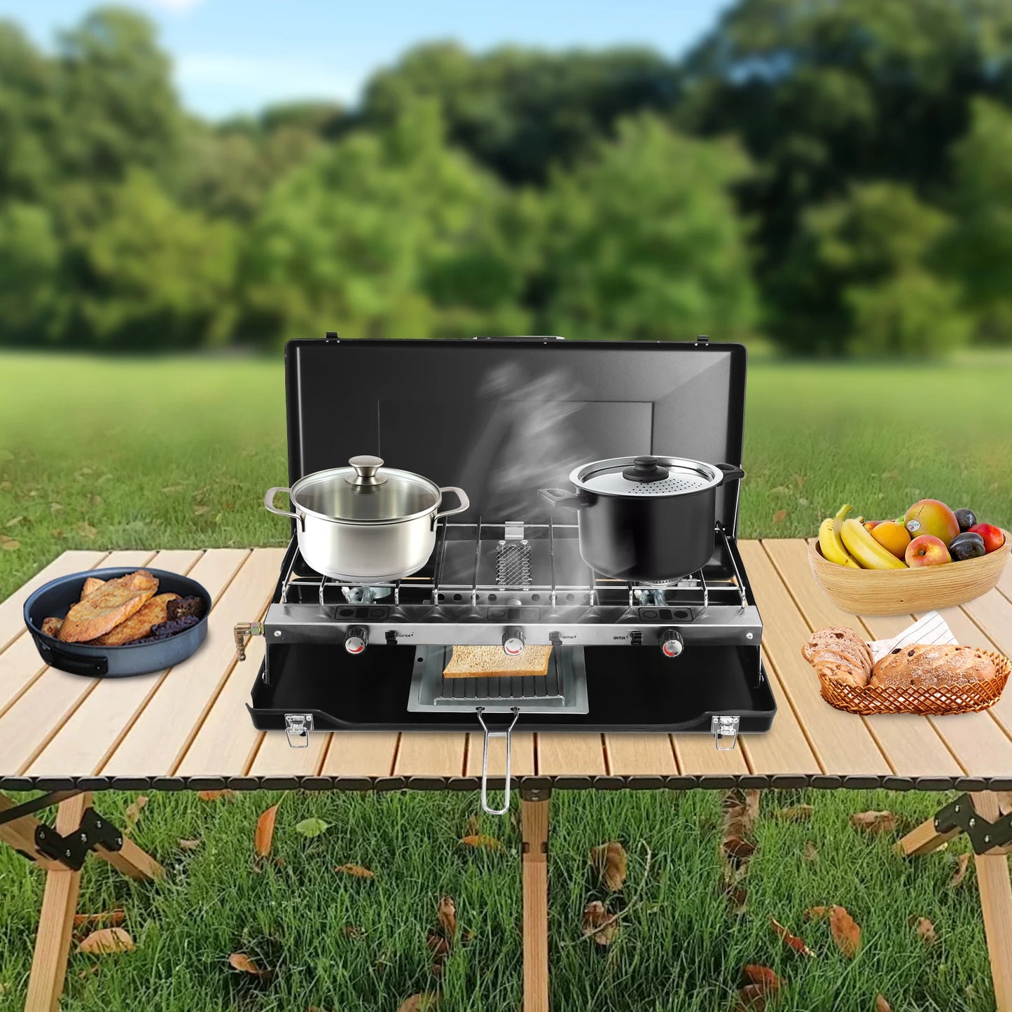 [Outdoor Campfire Grill] 3-Burner Durable