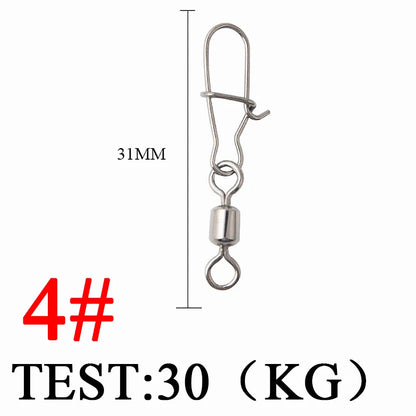 Bearing Rolling Swivel Stainless Steel Snap Pike Fishing Accessories Connector Fishhook Lure Swivels Tackle