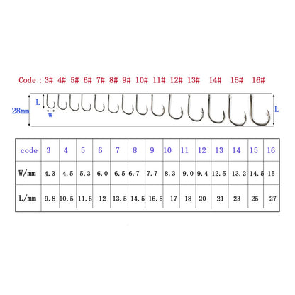 Fishing Hooks Set High Carbon Steel Barbed Fishhooks for Saltwater Freshwater