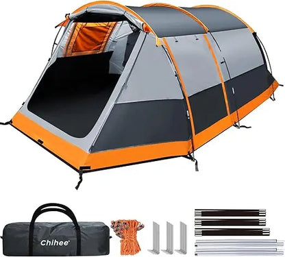Camping Tents Tunnel Tent 4 Person Family Tents with 2 Doors