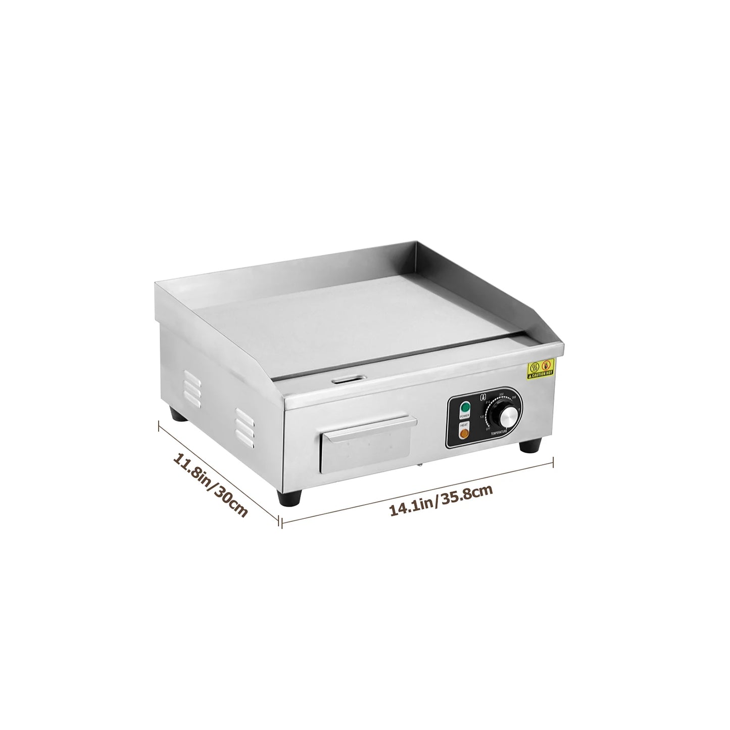 30 Inch Electric Griddle for Outdoor Cooking Non-Stick Grill Plate Adjustable Temperature Control 122°F-572°F