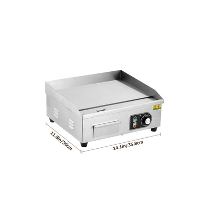 30 Inch Electric Griddle for Outdoor Cooking Non-Stick Grill Plate Adjustable Temperature Control 122°F-572°F