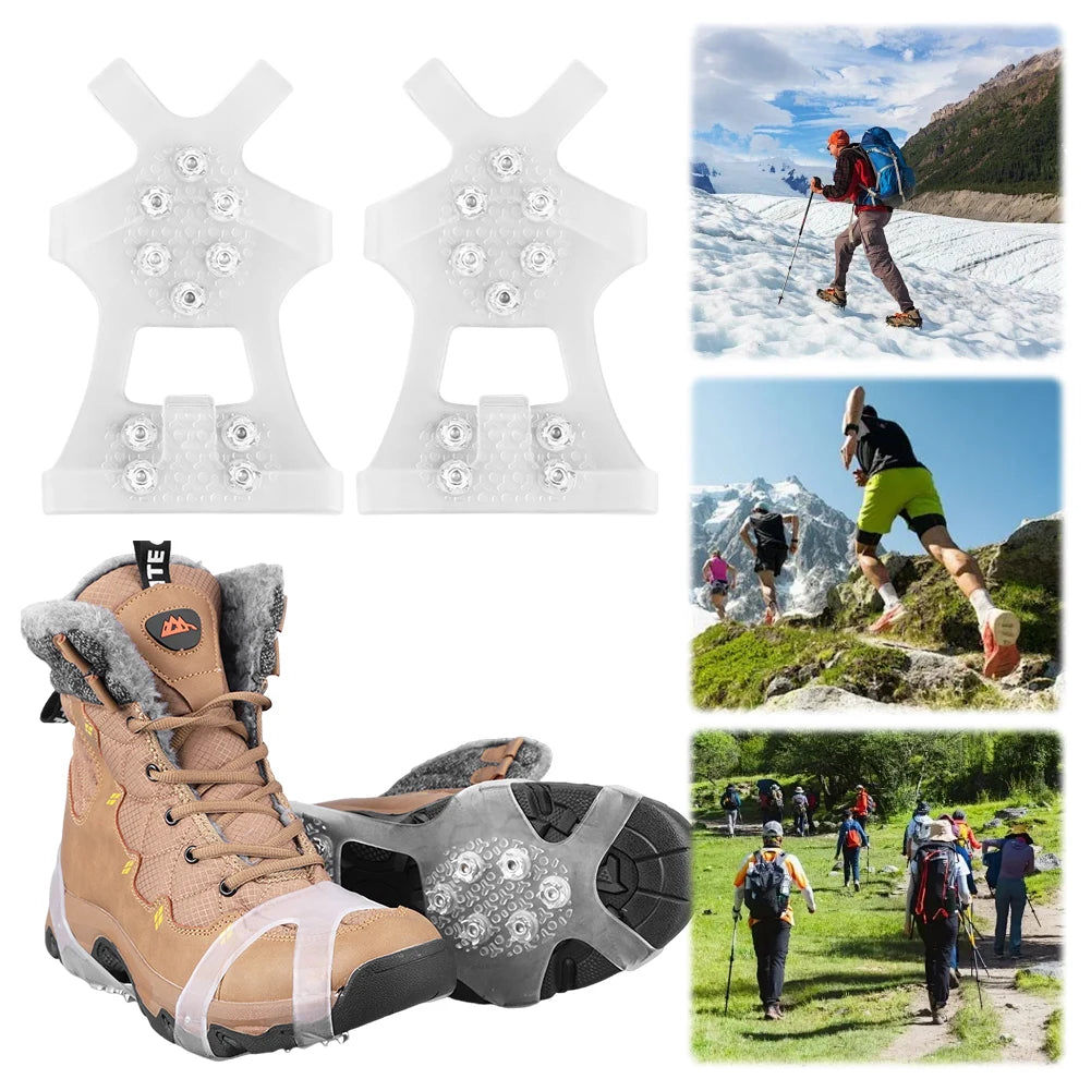 10 Teeth Climbing Crampons Anti-Slip Snow Claw Shoe Covers Unisex Shoes Ice Cleats Outdoor Chain Shoe Spikes