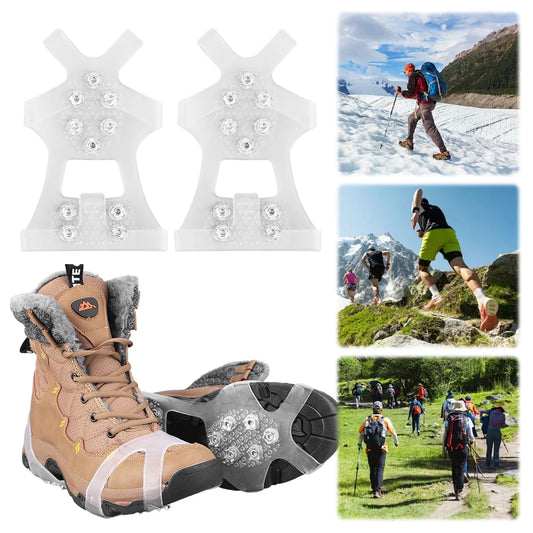 10 Teeth Climbing Crampons Anti-Slip Snow Claw Shoe Covers Unisex Shoes Ice Cleats Outdoor Chain Shoe Spikes