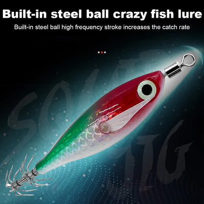 Luminous Squid Hook Cuttlefish Attracting Lure Double Hook Glow In The Dark Squid Bait Fake Octopus Bait for Octopus Squid