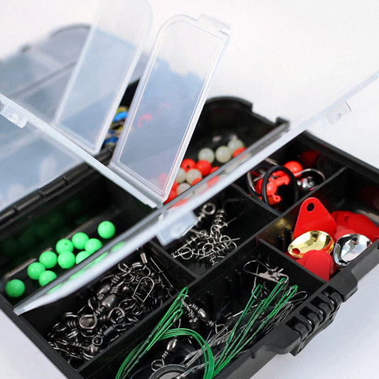 187pcs Fishing Set Including Jig Hooks Sinker Weight Swivels Snaps Fishing Accessories Kit Bass Trout Carp Fishing Accessories