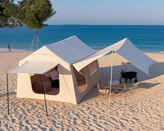 Inflatable Tent for Camping, 10 Person Air Tent, Waterproof Windproof Inflatable House Tent, Easy Set-Up with Hand Pump