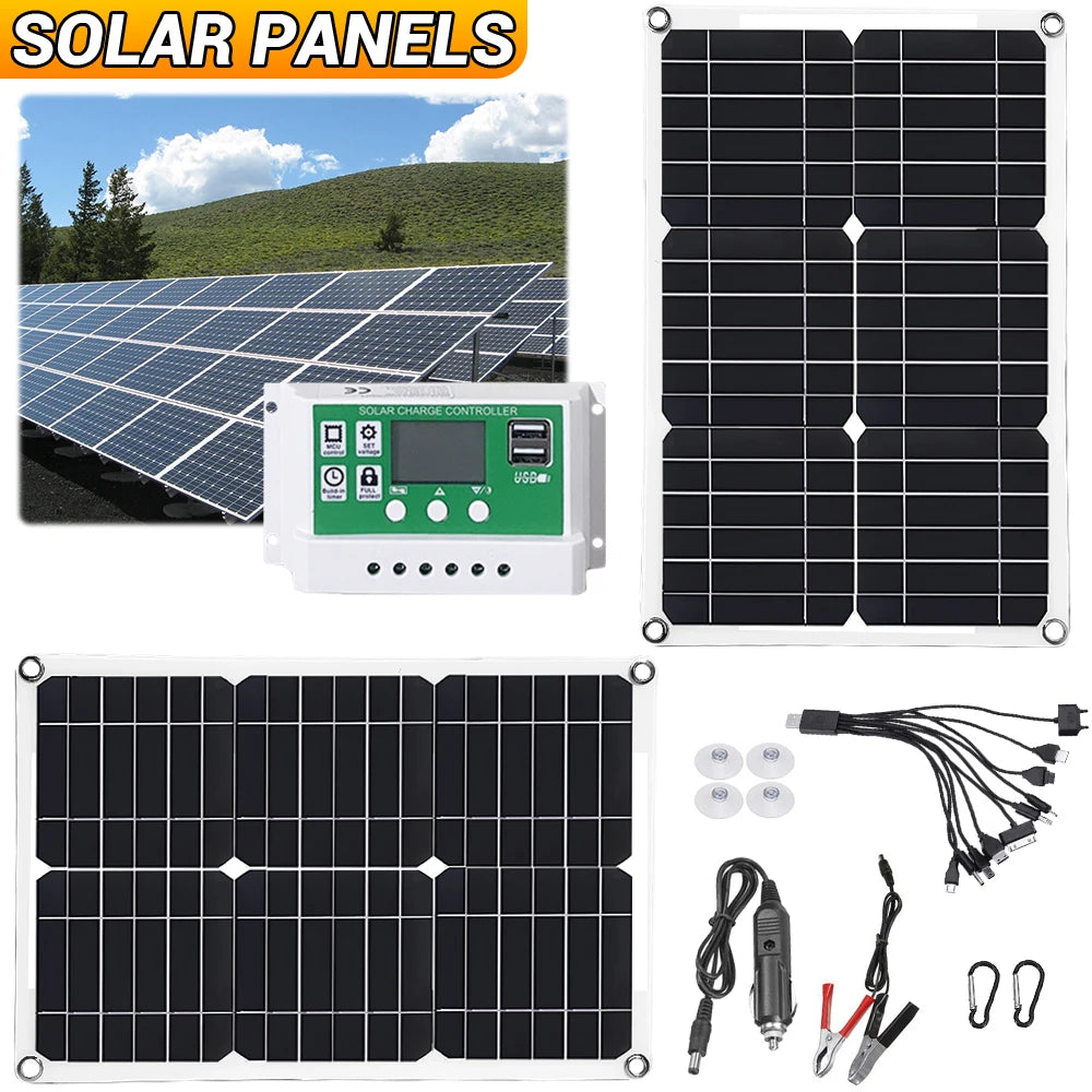 Portable Solar Power Charger for Bank Battery Camping Car Boat RV Solar Plate